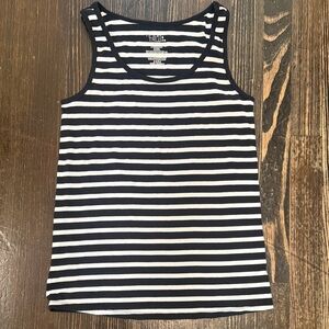 TRUE Black & White Striped Tank Top